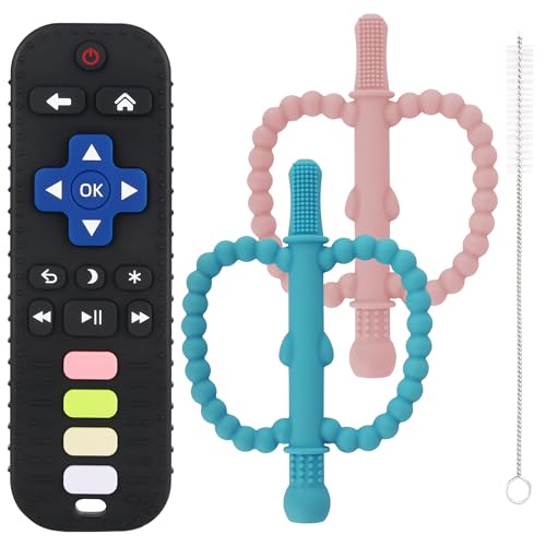 Image of Teething Toys for Babies 0-6 6-12 12-18 Months Bpa Free Teething Sticks and Remote Teether for Babies Baby Sensory Chew Toys for Infants 0-18 Months