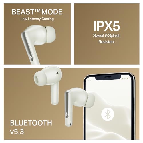 Image of Boat Airdopes 141 Elite ANC, ANC(~35dB), 4Mics ENx Tech, 42H Battery, Fast Charge,Stream Ad Free Music via App Support, IPX5, Bluetooth Earbuds, TWS Ear Buds Wireless Earphones with mic (White)