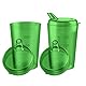 THERACASO Schnabelbecher Set – 3x 250 ml Schnabeltasse inkl. je 3 Deckel (4x4 mm & 12x10 mm Öffnungen) für Senioren, Kinder & Patienten mit eingeschränkter Motorik – spülmaschinenfest (Grün)