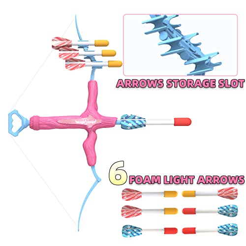 Eaglestone Bow And Arrow For Kids, Toys For Boys & Girls, Foam Archery Practice Set With 6 Eva Arrows, Shoot Over 100Ft,Youth Bow Arrow, Outdoor Toys Gifts, Pink… #TOP2