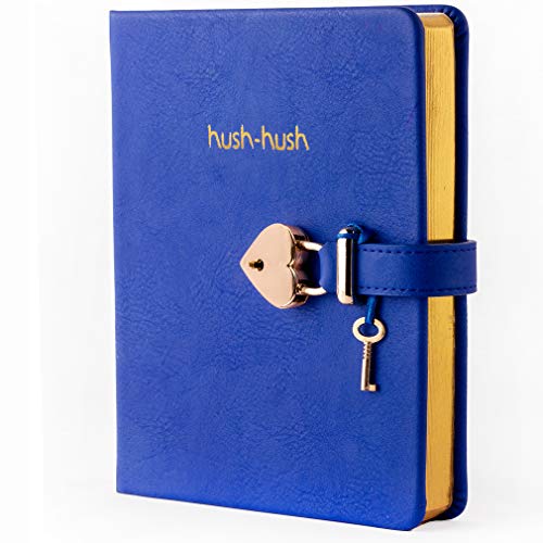 VICTORIA'S JOURNALS HUSH-HUSH MY SECRET DIARY GOLD Edition RULED JOURNAL with HEART LOCK