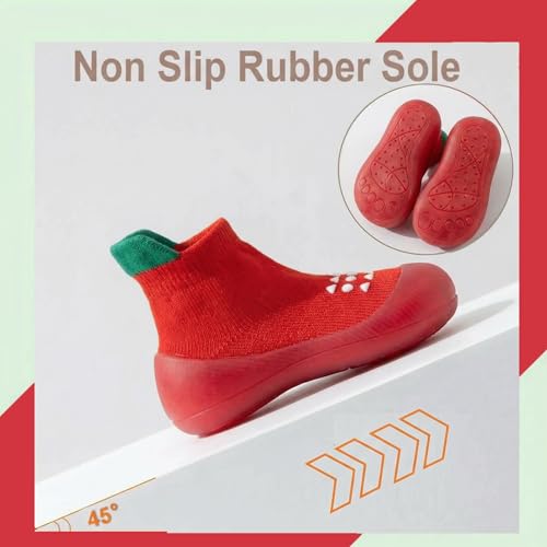 Image of Hstyle Baby Sock Shoes Toddler Boys Walking Shoes Infant Slippers Sneakers | Non-Slip,Soft Rubber Sole,Lightweight,1st Birthday Gifts for Baby Boys Girls
