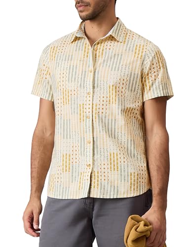 Chemise manches courtes homme jaune White Stuff Finsbury taille S