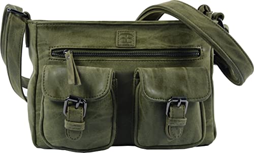 Sac à bandoulière kaki pour femme avec poches zippées Bicky Bernard
