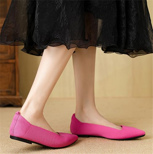 Pointed Toe Knit Ballet Flats for Women Mesh Knit Loafers Shoes Soft Memory Foam Flats Lightweight Dressy Loafers Shoes2