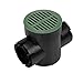 NDS 201 Round Spee-D Catch Basin Drain, 2 Outlets, Connects to 3-Inch and 4-Inch Drain Pipes, Manages Light Water Flows, 6-Inch, Plastic, Black