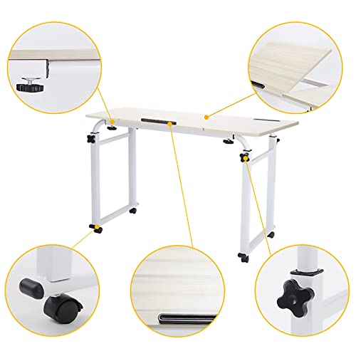 Table de lit réglable hauteur poste de travail informatique sur roulettes - 4