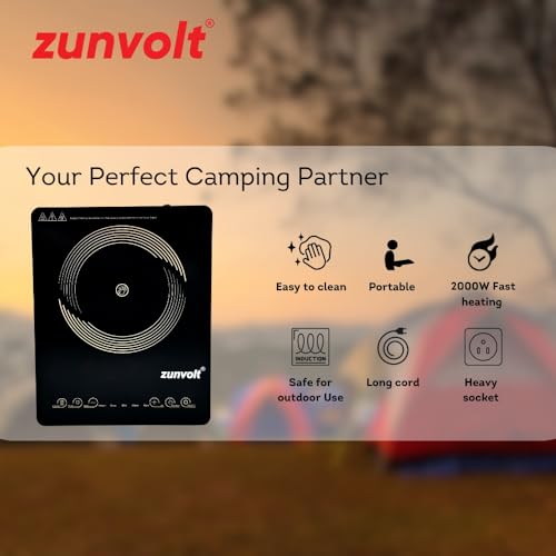 Image of ZunVolt 2000W Crystal Touch Control Induction Cooktop - Black
