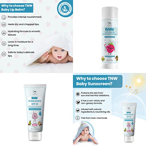 Image of TNW-THE NATURAL WASH Baby Lip Balm & Baby Sunscreen Spf 30 Cream | Protected Skin & Lips | Toxin- Free Products For Sensitive Skin, 1 Count
