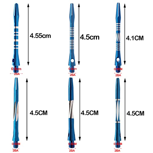 JpGdn 18pc/set Darts Shafts in Blue Metal Accessories Harrow Stems Aluminum Dart Pole Rod in Aluminum with Standard 2BA Thread Accessory(Blue) - Image 2