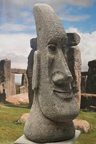 Image of Geoffs Garden Ornaments Large ornate stone easter island head