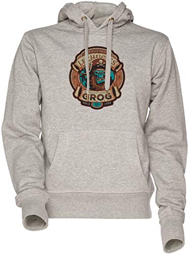 Sweat-shirt à capuche Ghost Pirate Grog gris contre le froid urbain