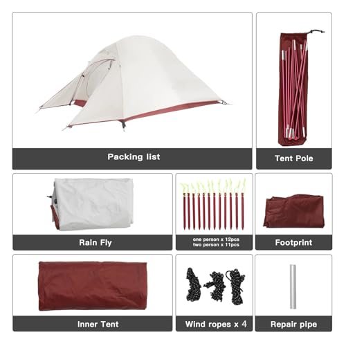 Tienda campaña de nailon ligero impermeable para acampada y trekking de montaña 4
