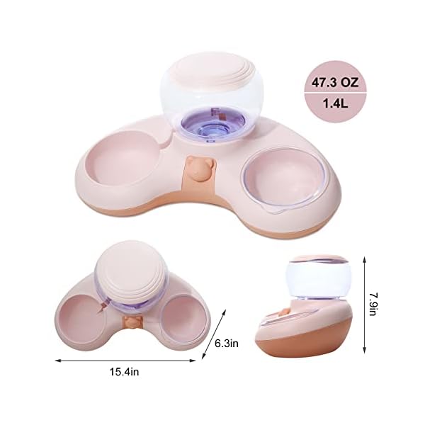 Automatic Pet Feeders- Crescent Shaped Cat Food Dispenser, Siphon Principle Cat Food Water Bowl, Pet Water Dispenser, Suitable for Any Small to Medium Size Cats and Dogs – Pink Automatic Pet Feeders- Crescent Shaped Cat Food Dispenser, Siphon Principle Cat Food Water Bowl, Pet Water Dispenser, Suitable for Any Small to Medium Size Cats and Dogs – Pink
