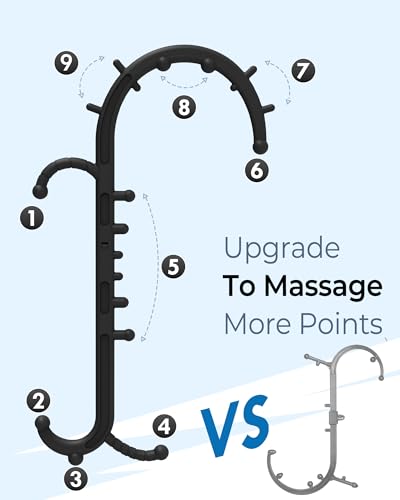 Image of Back and Neck Massager for Pain Relief Deep Tissue, Upgraded Full Body Trigger Point Cane Massage Tools, Therapy Massage Stick Pressure Point Hook, Muscle Knot Remover Tool (Black)