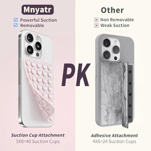 Image of 4 Pack Silicone Suction Cup Phone Case Mount Double Sided, Sticky Phone Grip with Higher Suction Power for Cell Phone, Hands-Free Phone Accessories for Selfies and Videos, Pink & Blue & Black & Clear