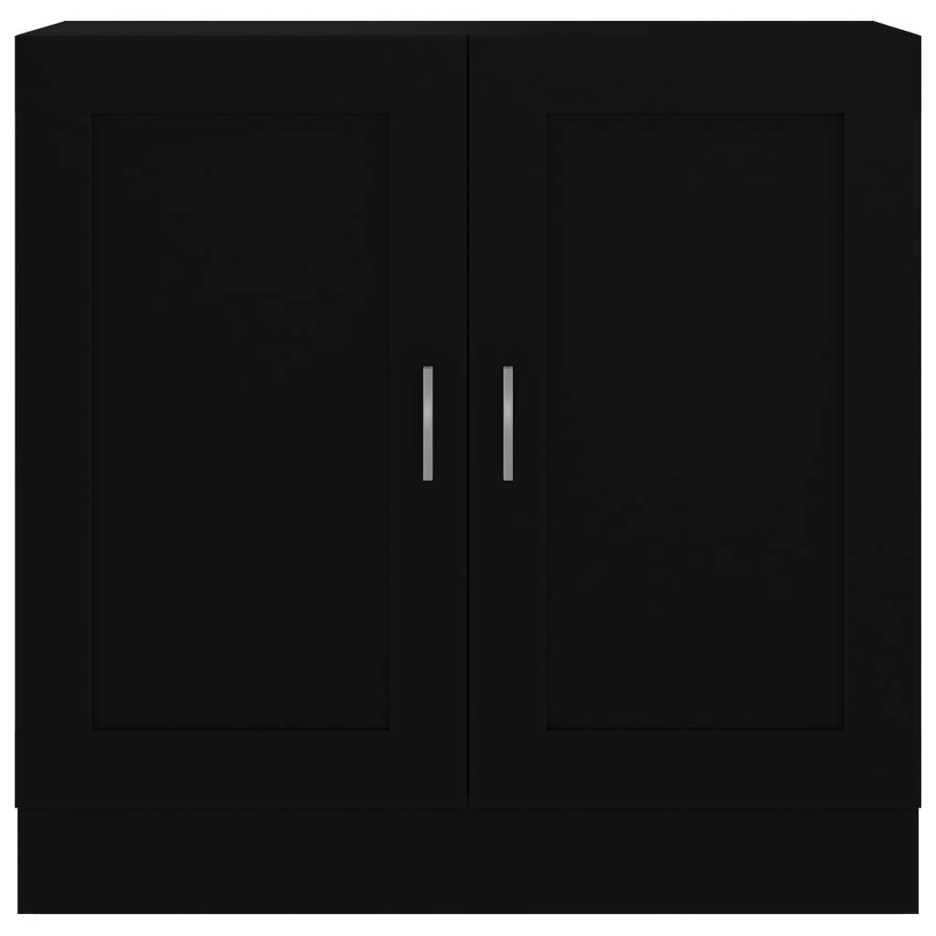 Estantería negra de 82,5 x 30,5 x 80 cm, pequeña estantería de madera MDF con 2 puertas, diseño elegante, resistente y duradero, ahorra espacio, para salón, dormitorio, pasillo
