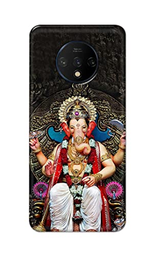 Image of PRINTFIDAA Lord Ganesh Bappa Moriya Printed Designer Hard Back Case Cover for OnePlus 7T -(RP) MVN1010