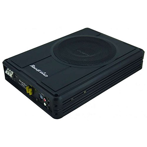 DS18 SQBASS8 600 Watts Low Profile Slim Amplified 8 Inch Car Subwoofer With Remote Bass Control + Installation Cable Kit