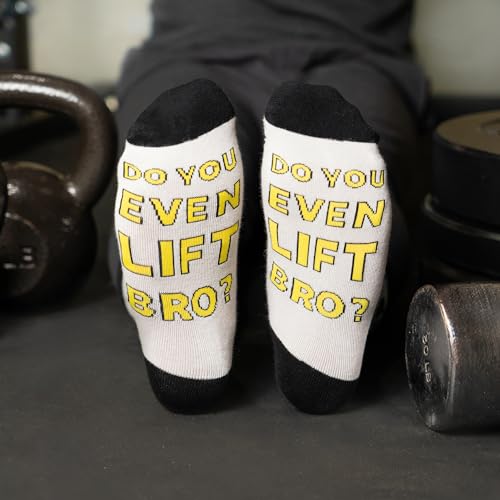 Lavley Do You Even Lift Bro? Funny Socks for Weightlifters and Body Builders