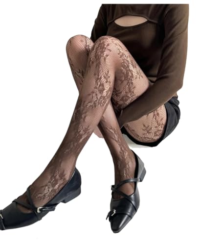 Mallas de rejilla Feng Shui con estampado floral de encaje retro 6