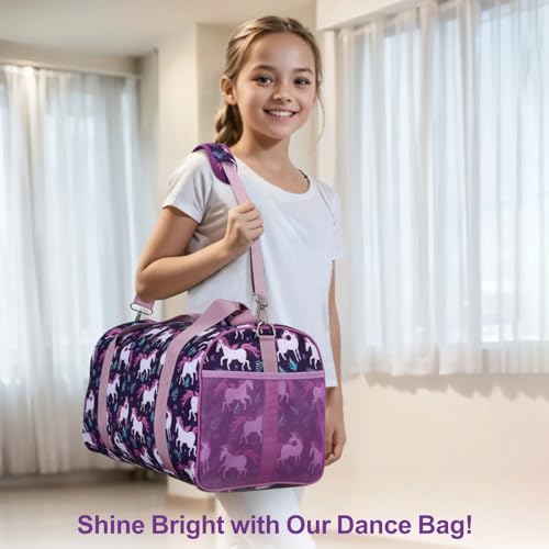 Image of Bagseri Dance Bag for Girls - Kids Duffle Travel Bag with Shoe Compartment