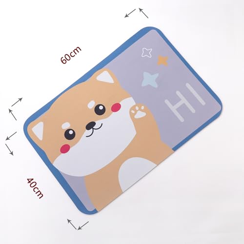Image of UMAI X SAVYA Home Multipurpose Mat for Kids Bedroom, Play Area, Living Room, Bathroom, Shower | 60 x 40, Lavender | Anti-Skid, Cartoon Design