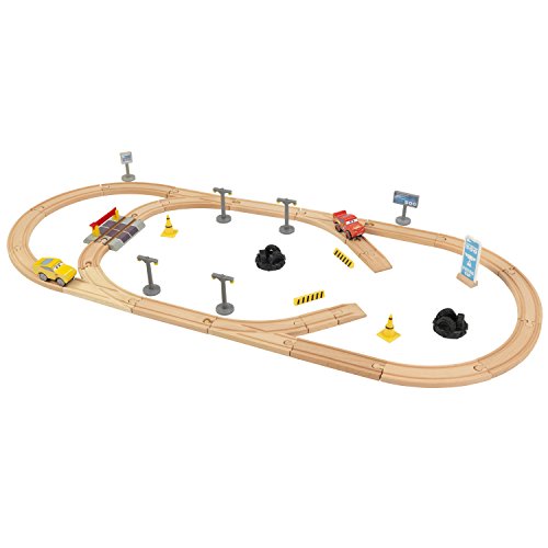 Disney KIDKRAFT Pixar Cars 3 Build Your Own 55 Piece Wooden Racetrack - Thumbnail 4