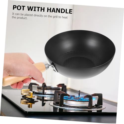 Wok de hierro forjado Hemobllo tradicional pequeño miniatura 6