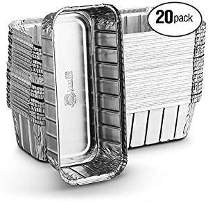 [20 Pack - 3lb Loaf Size ] Propack Disposable Aluminum Foil Meal Prep Cookware Loaf Pans 10.5