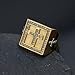 CAVIEA Christian Cross Gold Plated Cubic Zirconia Sparkly Square Signet Ring for Men,Stainless Steel Religious Faith thumb Pinky Ring Biker Fashion Jesus Ring Catholic Prayer Jewelry(8)
