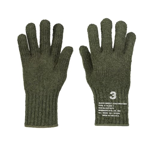 US Men's Wool Nylon Blend Cold Weather Snow Winter Gloves (Medium, OD Green)