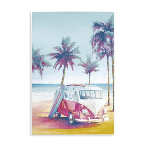 Tropical Minibus Beach, 13 x 19 Inch Mounted Print on Wall Plaque