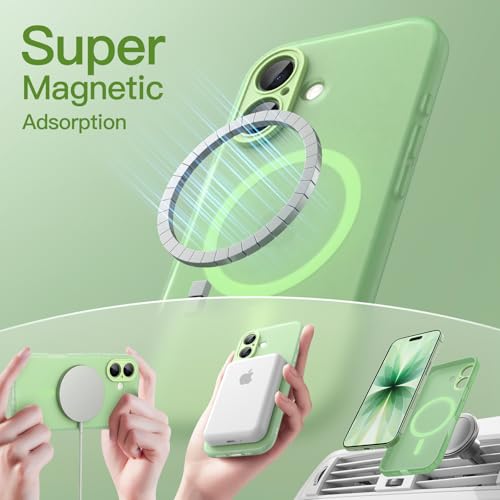 Image of JETech Magnetic Matte Case for iPhone 17, Sage | Compatible with MagSafe, Translucent Frosted Soft TPU Cover, Anti-Yellowing, Anti-Fingerprint, Shockproof