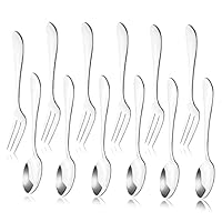 Bujingyun 12 Pezzi in Acciaio Inox Cocktail degustazione aperitivo Torta forchette di Frutta e Cena t&egrave; Cucchiaio Cucchiaio Cucina Accessorio Festa Nuziale (6 forchette 5 '' e 6 cucchiai5 '')