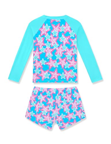 Image of Girls Rash Guard Swimsuit Two Piece Long Sleeve Bathing Suits