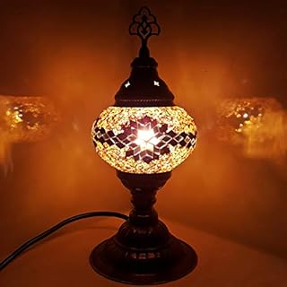 Turkish Moroccan Tiffany Style Glass Desk Table Lamp 29CM - G17_Tree