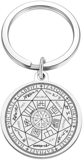 M Men Style 7 Archangels Sigil Necklace Archangel Pendant Angel Seal Jewelry Talisman Silver Stainless Steel For Bike Car Home Office House Keys Keychain Skey2024129