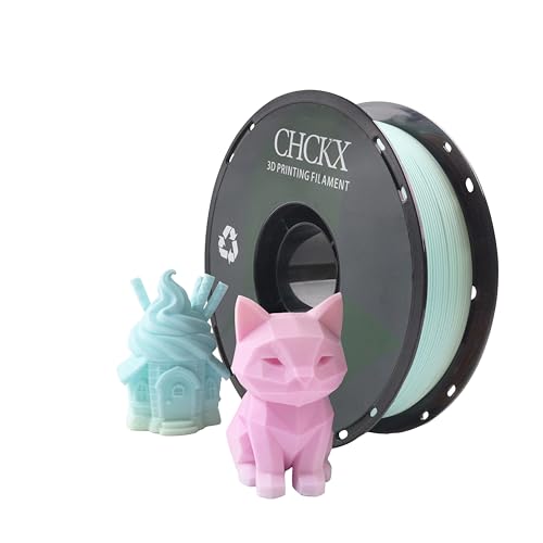 CHCKX Matte Rainbow PLA 3D Printer Filament, 1KG Spool(2.2lbs) 1.75mm PLA Gradient Filament for Most FDM 3D Printers, Candy 2 Green Pink Yellow