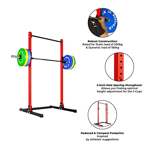 Image of BullrocK Raptor Squat Stand 486 Multipurpose Rack with Pull-Up Bar for Home & Commercial Gym Bench Press & Squatting Powerlifting Squats Rack (Bossy Blue)
