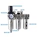 GCESSOIRY 1/2 Inch NPT Industrial Grade Three Stage Air Drying System, Particulate Filter, Coalescing Filter, Desiccant Dryer and Air Regulator, 0-240 PSI, Auto Drain