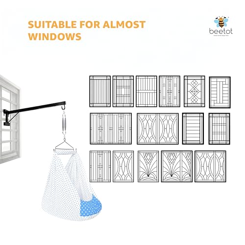 Image of Window Hanging Cradle for Baby 80cm | Baby Cradle Window Hanger Rod | Portable Metal Cradle Hanger for Traditional Baby Cradle & Baby Jhula | Supports Up to 15kg