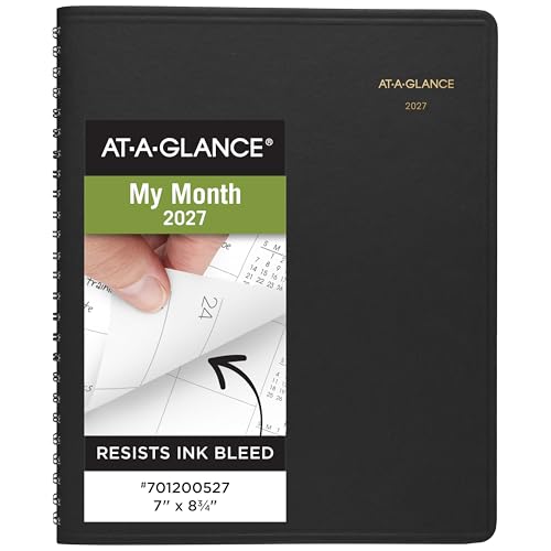 AT-A-GLANCE 2027 Planner Monthly 7 x 8.75 Unruled Daily Blocks Black (701200527)
