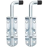 AMGSH 6.5inch Spring Loaded Latch with Pin Receiver, Metal Lock Barrel Bolt Spring Loaded Locking Latch, Ideal for Gates, Doors, Trailers, and Other Items Requiring Secure Closure (6.5 in, 2, Pack)