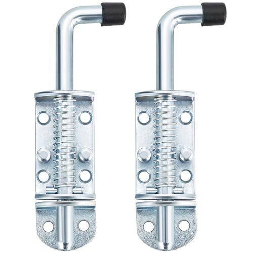 AMGSH 6.5inch Spring Loaded Latch with Pin Receiver, Metal Lock Barrel Bolt Spring Loaded Locking Latch, Ideal for Gates, Doors, Trailers, and Other Items Requiring Secure Closure (6.5 in, 2, Pack)