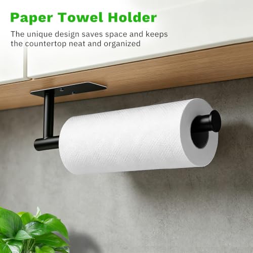 Image of SetSail Paper Towel Holder, Under Cabinet & Wall Mount Design 13 inch