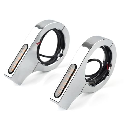 LIRU 42-46MM CNC LED Fork Amber Turn Signal Light Indicator Clamp Lamp Chrome for HONDA for Suzuki for Yamaha for Kawasaki Motorcycle