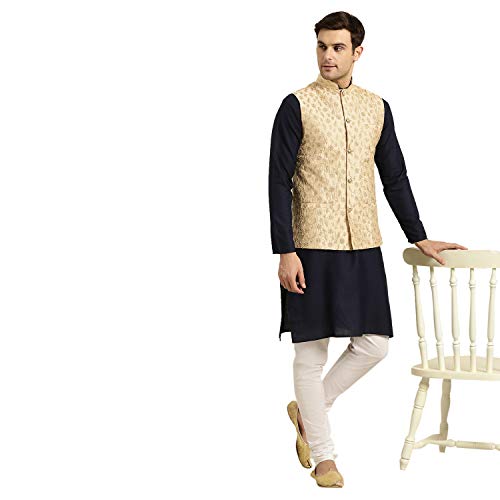 Sojanya (Since 1958 Men'S Silk Blend, Embroidered Nehru Jacket4