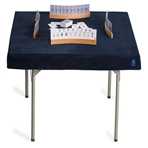 Yellow Mountain Imports Professional Grade Blue Square Table Cover for Poker, Card Games, Mahjong, Board Games, Tile Games, and Dominoes - 36 Inches (Table Cover only)