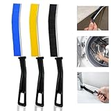 Hmseng 3 Stück Spaltreinigungsbürste,Fensterrillenbürste, Hartborsten-Eckenreinigungsbürste für Fliesenböden, Gleitschiene, Tastatur, Türfensterschienen